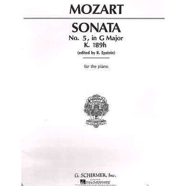 Mozart Sonata No. 5 in G Major K. 189h edited by R. Epstein for the Piano (HL5..