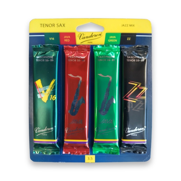 Vandoren Jazz Mix Bb Tenor Saxophone 1 Reed of Each V16, Java Red, Java Green ..