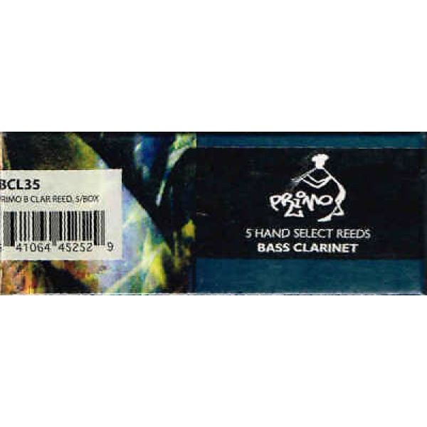 Primo Bb Bass Clarinet Reeds Strength 3.5 Box of 5 (MBCL35)