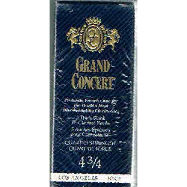 Grand Concert Bb Clarinet Reeds Thick Blank - Strength 4 3/4 - Box of 5