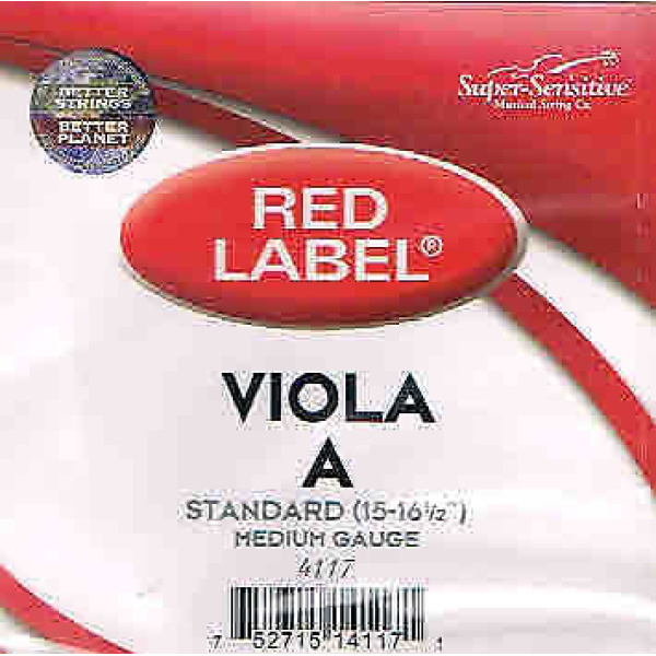 Super Sensitive Red Label Viola 15/16 1/2 Inch A String Medium Gauge (4117)