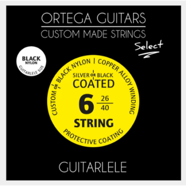 Ortega Guitarlele 6 String Set - Black Nylon (GTLSBK)