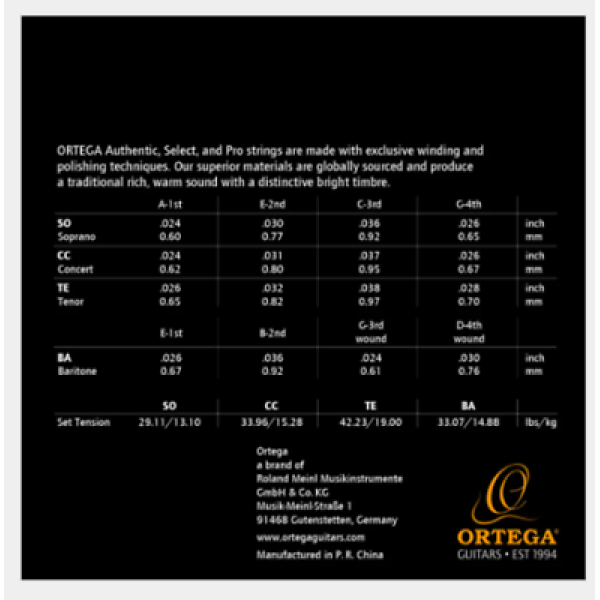 Ortega Guitars - Select - Soprano Ukulele Strings - Custom Nylon (UKS-SO) - Image 2