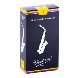 Vandoren SR211 Alto Sax Traditional Reeds Strength 1; Box of 10
