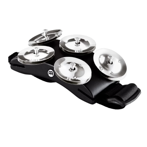 Meinl Percussion Cajon Foot Tambourine with Steel Jingles - Black (CFT5-BK )