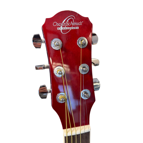 Scratch & Dent Oscar Schmidt Acoustic Guitar w/ Gig Bag - Tobacco Sunburst (OD45CTSPAK) - Image 3