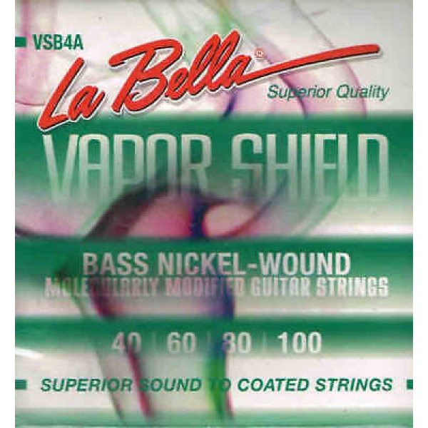 La Bella Vapor Shield Bass Nickel-Wound Bass Guitar Strings 40,60,80,100 (VSB4A)