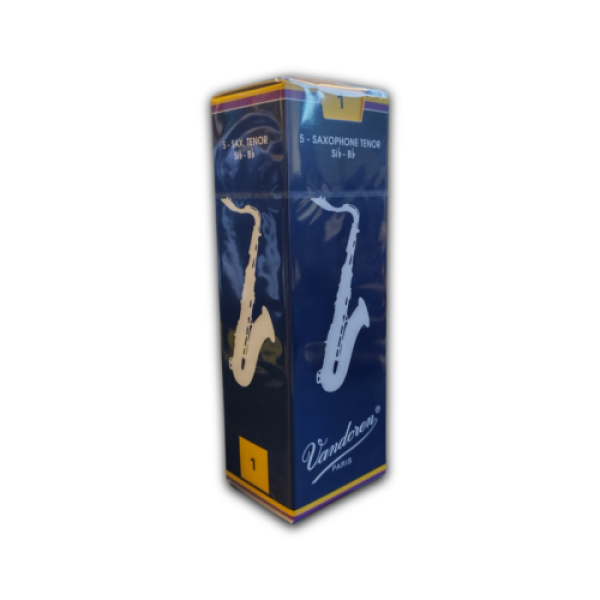 Vandoren Traditional Bb Tenor Saxophone Reeds - Strength 1 - Box of 5 Reeds (SR221)