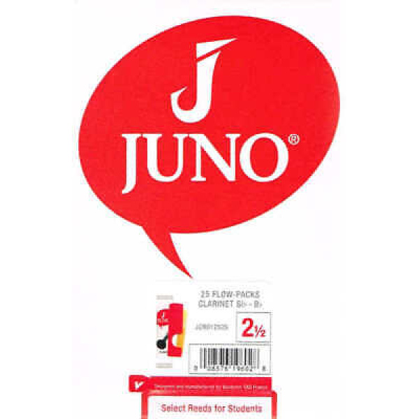 Juno by Vandoren - Bb Clarinet Reeds Strength 2 1/2 - Box of 25 Reeds (JCR0125..