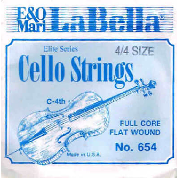 La Bella Cello 4/4 Size C-4th String Full Core Flat Wound (654 4/4)
