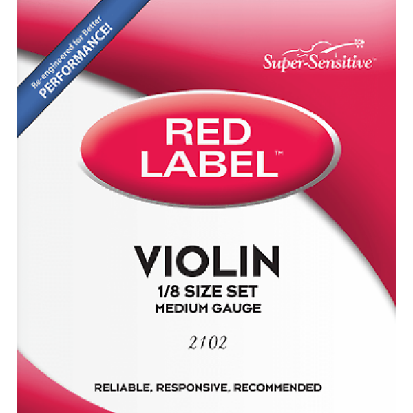 Red Label Violin 1/8 Size Medium Gauge String Set (2102)