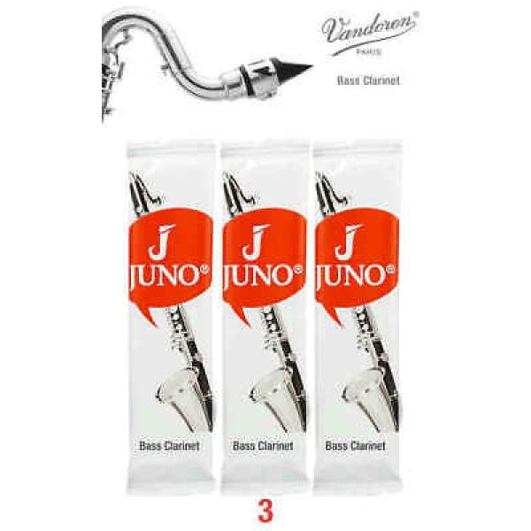 Juno by Vandoren - Bb Bass Clarinet Reeds - Strength 3 - Pack of 3 Reeds (JCR312/3)
