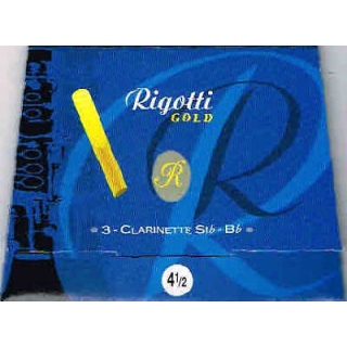 Rigotti Gold Bb Clarinet Reeds - Strength 4 1/2 - Pack of 3