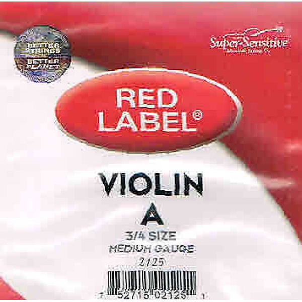 Super Sensitive Red Label Violin 3/4 Size A String Medium Gauge (2125)