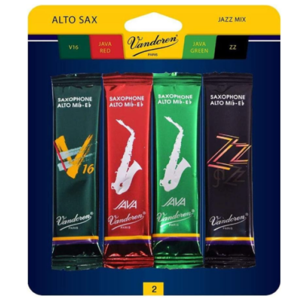 Vandoren Jazz Mix Eb Alto Saxophone Reeds - One of each - V16, Java Red, Java..