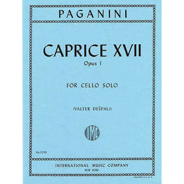 Paganini Caprice XVII Opus 1 for Cello Solo (Walter Despalj)