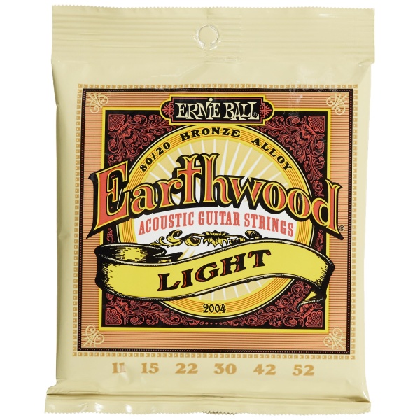 Ernie Ball Earthwood Light 80/20 Bronze Acoustic Guitar Strings, 11-52 Gauge (..