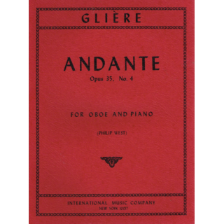 Gliere - Andante Opus 35, No. 4 for Oboe and Piano - IMC (2903)