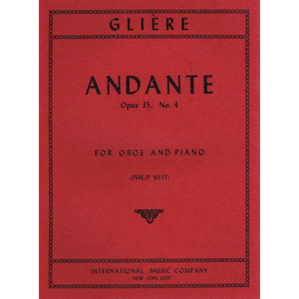 Gliere - Andante Opus 35, No. 4 for Oboe and Piano - IMC (2903)