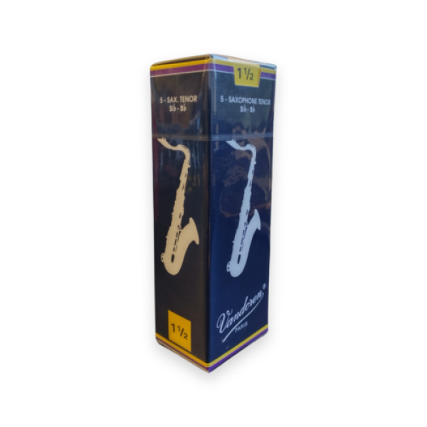 Vandoren Traditional Bb Tenor Saxophone Reeds.  Strength 1 1/2.  Box of 5 Reeds. (SR2215)