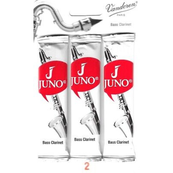 Juno by Vandoren - Bb Bass Clarinet Reeds - Strength 2 -  Pack of 3 Reeds (JCR312/3)