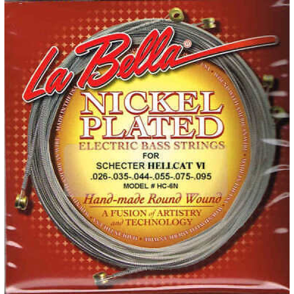 La Bella Nickel Plated Electric Bass Strings (Model HC-6N)