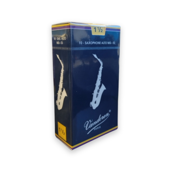 Vandoren Traditional Eb Alto Saxophone Reeds.  Strength 1 1/2.  Box of 10 Reeds. (SR2115)