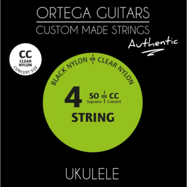 Ortega Guitars Custom Made Concert Size Ukulele Strings, Clear Nylon (UKA-CC)