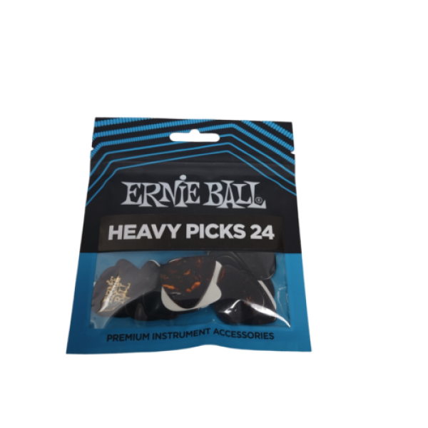 Ernie Ball Cellulose Guitar Picks - Heavy Assorted Colors - 24 Pack (9174)