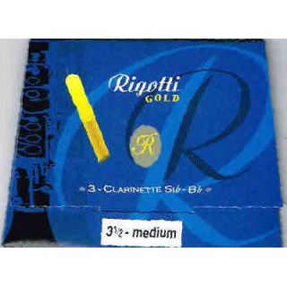 Rigotti Gold Bb Clarinet Reeds - Strength 3 1/2 Medium - Pack of 3