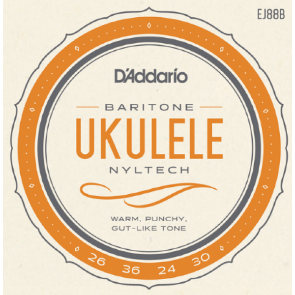 DAddario Baritone Ukulele Nyltech - Warm, Punchy, Gut-Like Tone (EJ88B)