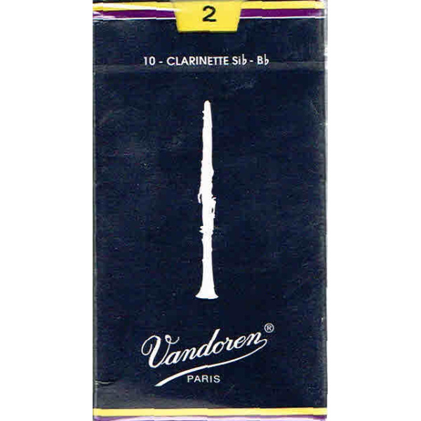 Vandoren Traditional Bb Clarinet Reeds Strength 2 - Box of 10 Reeds