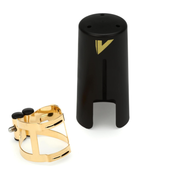 Vandoren MO Ligature and Plastic Cap for Soprano Sax - Gilded Finish (LC56DP)