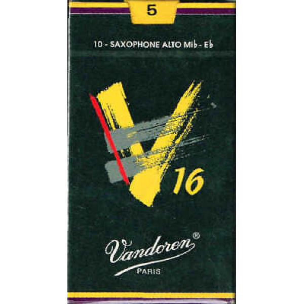 Vandoren V16 Eb Alto Saxophone Reeds - Strength 5 - Box of 10 (SR705)