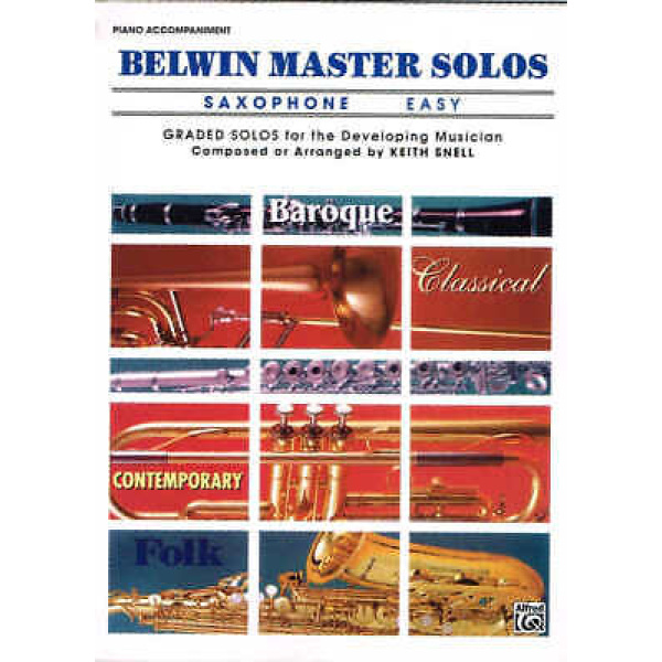 Belwin Master Solos (Alto Saxophone), Vol 1: Easy Piano Acc.