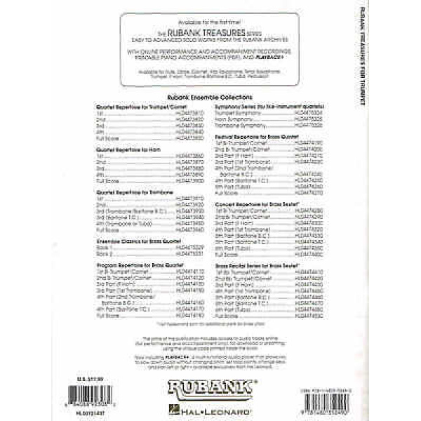 Rubank Treasures for Trumpet with Piano Accompaniment (HL00121437) - Image 2