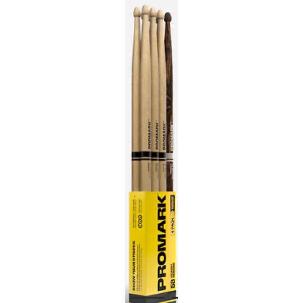 Promark, Rebound, 5B Hickory/Fire grain 4 Pack (RBH595AW-4PFG)
