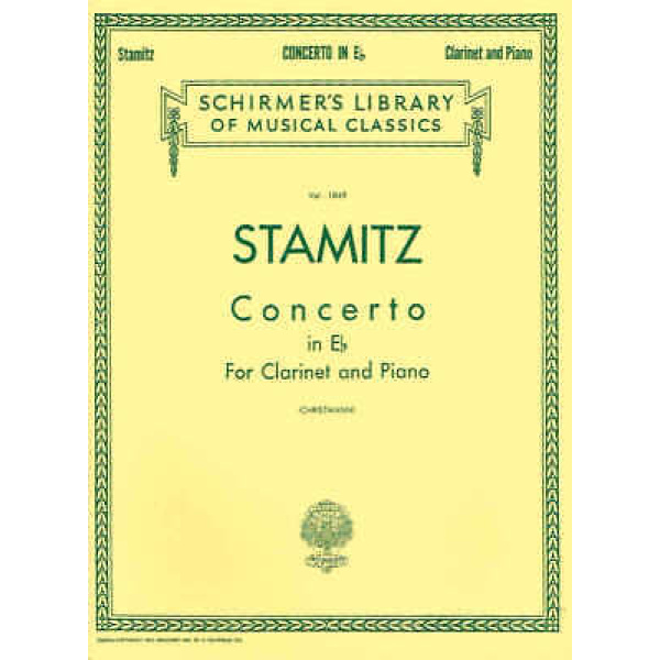 Stamtz Concerto in Eb for Bb Clarinet & Piano - Vol 1849 (HL50262240)