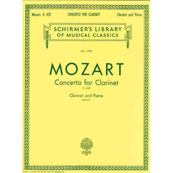 Mozart Concerto for Clarinet K. 622 for Clarinet & Piano Vol. 1792 (HL50261780)