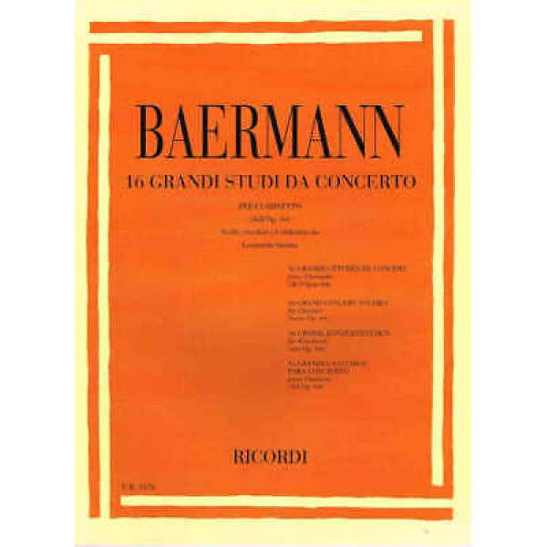 Baermann 16 Grandi Studi Da Concerto Per Clarinetto - E.R. 2476