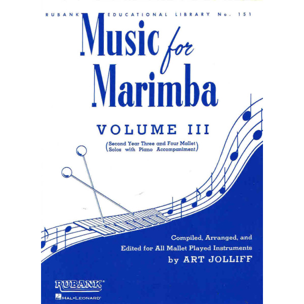 Music for Marimba Volume III (Second Year Three & Four Mallet Solos with Piano Acc.) HL04471160