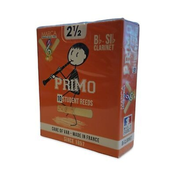 Marca Primo Bb Clarinet - Strength 2 1/2 - Box of 10 Reeds - Made in France - ..