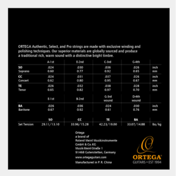 Ortega Guitars - Select - Baritone Ukulele Strings - Custom Nylon (UKS-BA) - Image 2