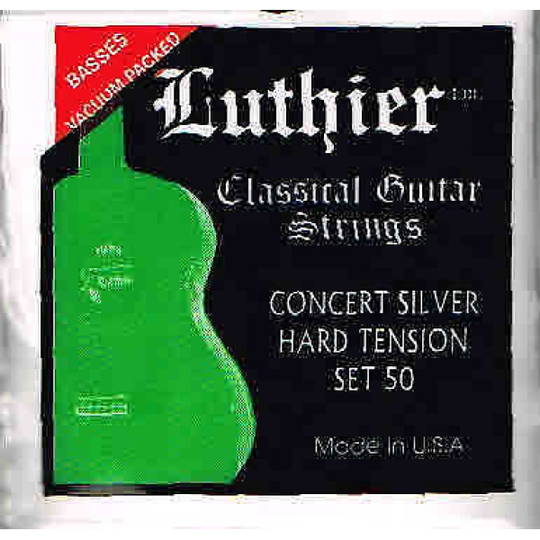 Luthier Classical Guitar Strings Concert Silver Hard Tension - Set 50