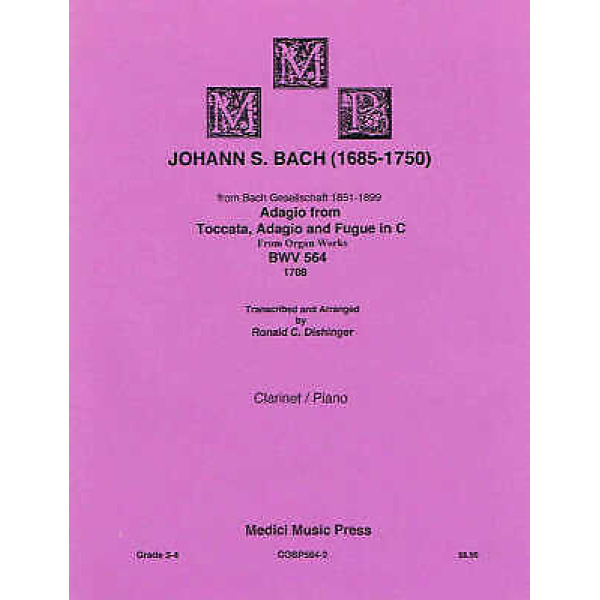 Johann S. Bach - Adagio from Toccata, Adagio and Fugue in C - Clarinet Solo