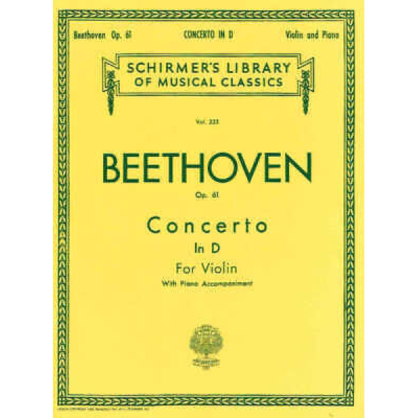 Beethoven Op. 61 Concerto in D for Violin With Piano Accompaniment (HL50253650)
