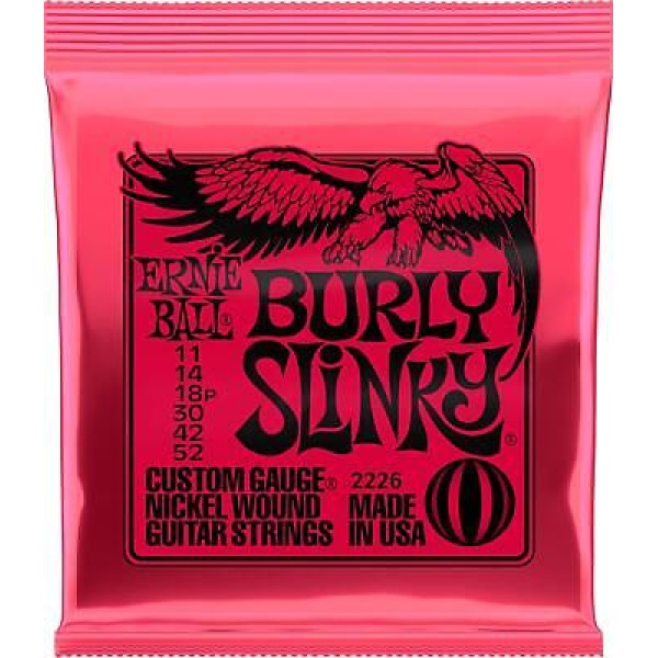 Ernie Ball Burly Slinky Nickelwound Electric Guitar Strings 11-52 Gauge (2226)