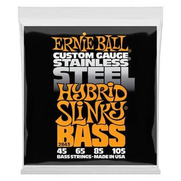 Ernie Ball Custom Gauge Stainless Steel Hybrid Slinky Bass String Set 45,65,85..