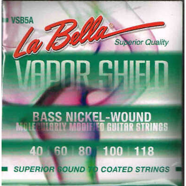 La Bella Vapor Shield Nickel-Wound Bass Guitar 5 Strings 40,60,80,100,118 (VSB..