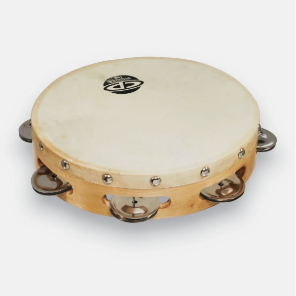 Latin Percussion CP 8 Inch Single Row Headed Wood Tambourine - Steel (CP378) - Image 2